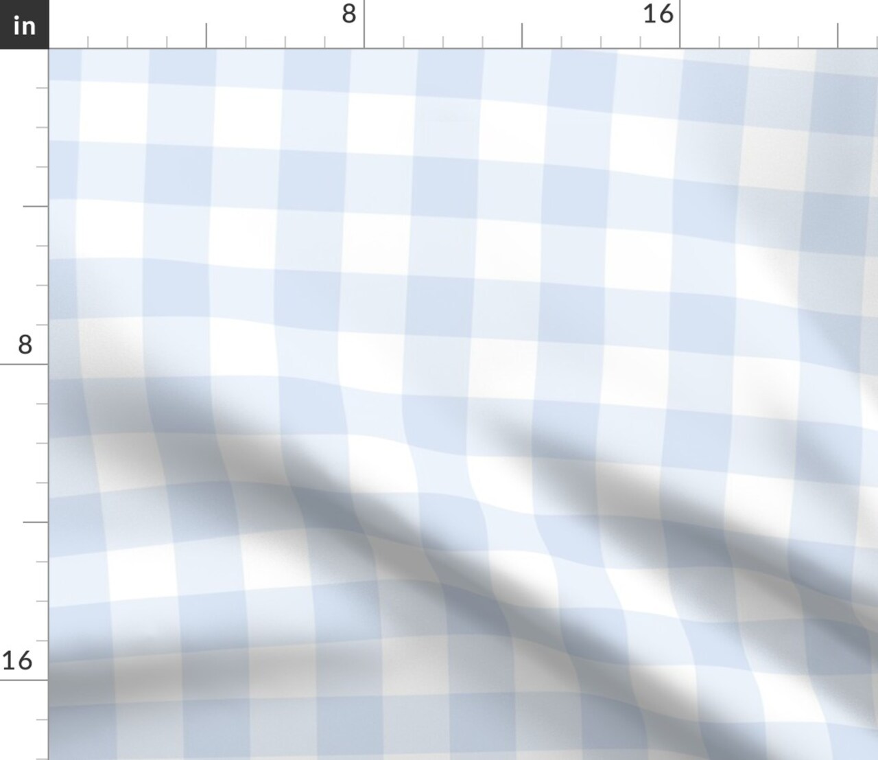 Light Blue Plaid Buffalo Check Pastel Blue Baby White Cottagecore Country Plaid Farmhouse Custom Printed Fabric by Spoonflower Various Fabrics by the Yard or Fat Quarter